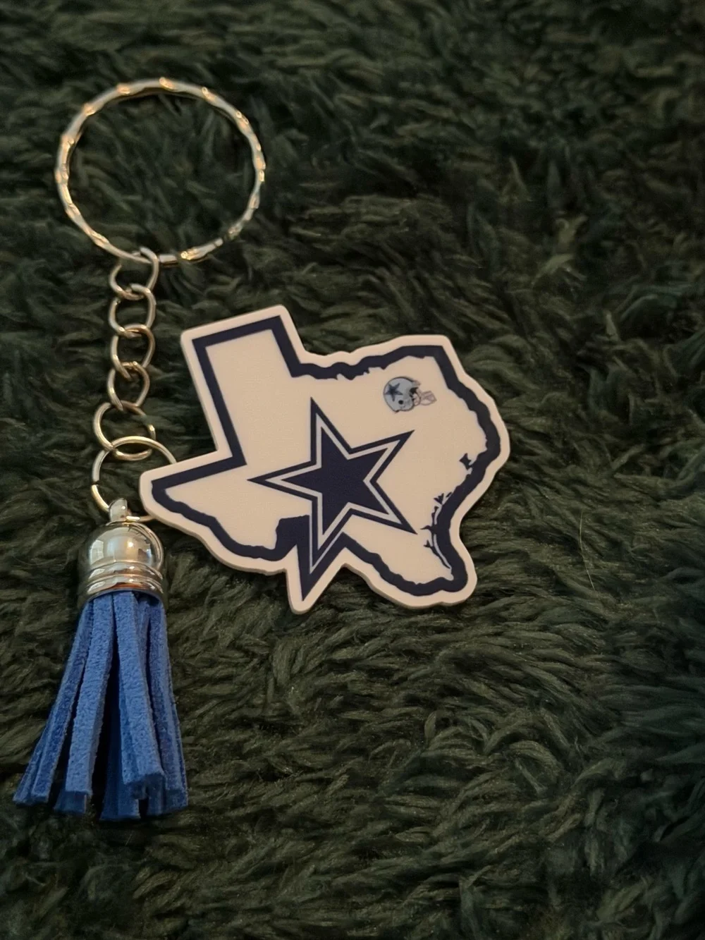 Dallas Cowboys Texas Star Keychain with Blue Tassel